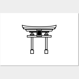 torii gate (white) Posters and Art